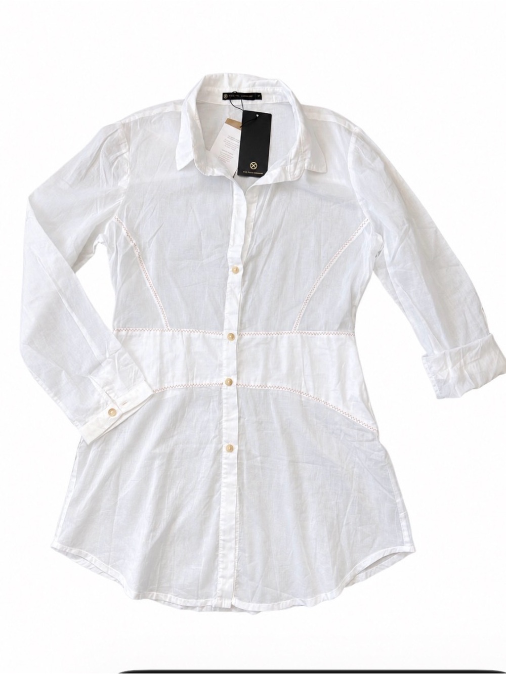 Solid Mariana Short Cover Up (Off White) Vix Paula Hermanny NWT Size Small